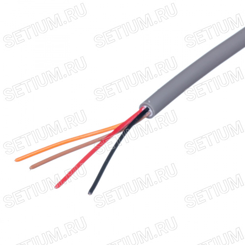 Кабель коммуникационный 4 провода, 28 AWG, бухта 50м, неэкранированный, серый