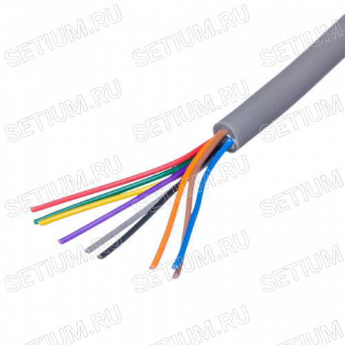 Кабель коммуникационный 9 проводов, 28 AWG, бухта 50м, неэкранированный, серый