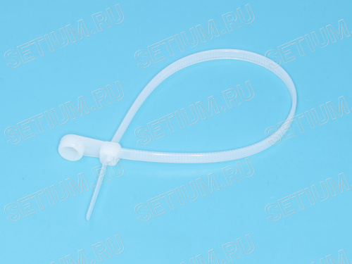 Стяжка 205x4,2мм с крепежным отверстием, белая, упак. 100 шт. TCV-205 фото 4