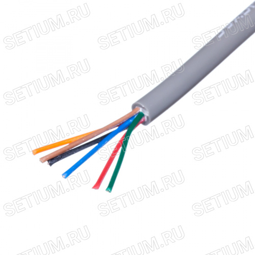 Кабель коммуникационный 6 проводов, 26 AWG, бухта 50м, неэкранированный, серый CCCU-6G-26