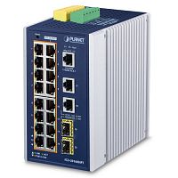 Промышленный управляемый L3 коммутатор 16 PoE портов 1Гб/с + 2 порта 1Гб/с + 2 слота SFP 2.5Гб/с