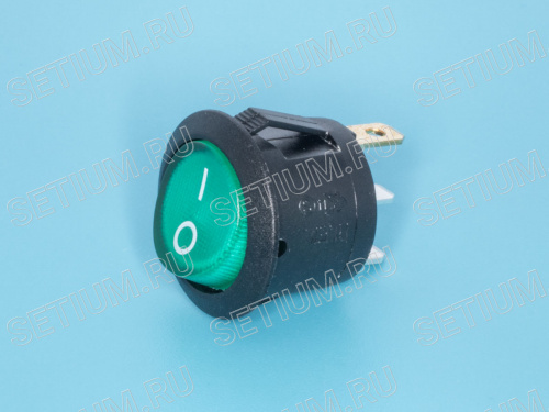 Выключатель 220В 3 контакта круглый, d 20мм с подсветкой, зеленый, вкл-выкл фото 7