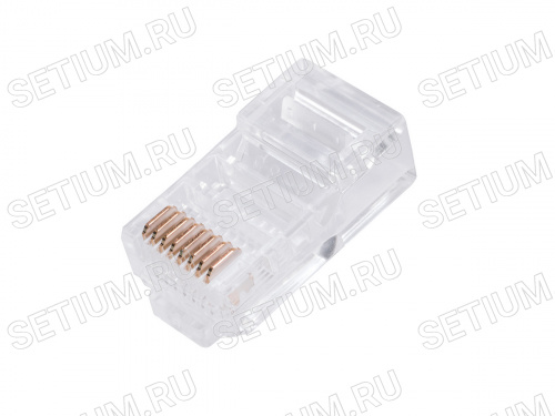 Вилка RJ-45, 8P8C для круглого одножильного кабеля TPR-8P8C-S2