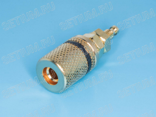 Клемма на приборный блок 4мм, позолоченная, черная