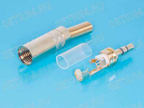 Штекер аудио 3,5мм, стерео, металлический корпус AUD-12 фото 3