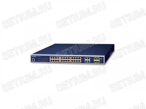 Управляемый PoE коммутатор 2-го уровня 24 порта 1Гб/с 4 комбо порта TP/SFP 1Гб/с