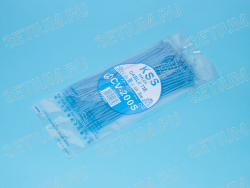 Стяжка (хомут) пластиковая нейлоновая 200 х 3.2 мм, синяя, упаковка 100 шт. CV-200SBL CV-200SBL фото 3