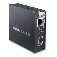 Управляемый медиаконвертер Planet  1 порт RJ-45 1Гб/с, 1 слот SFP 1Гб/с, Smart