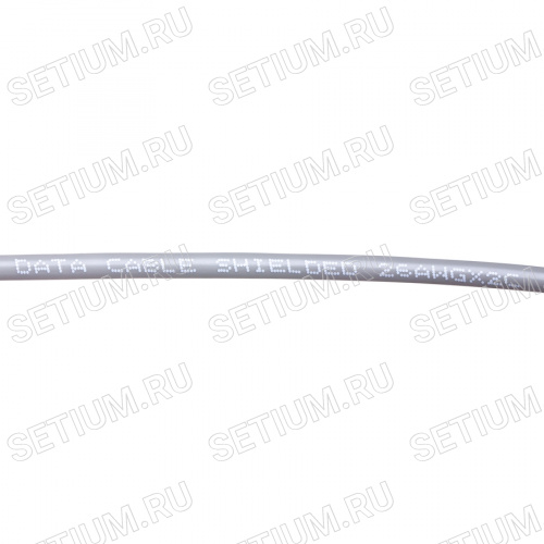 Кабель коммуникационный 2 провода, 26 AWG, бухта 50м, экранированный, серый фото 2