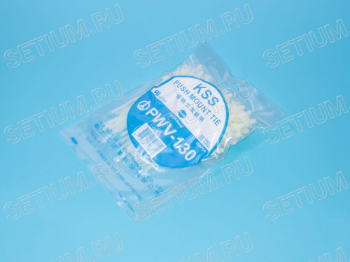 Стяжка 130x4,8мм с крепежным пистоном, белая, упак. 100 шт. PWV-130 фото 3