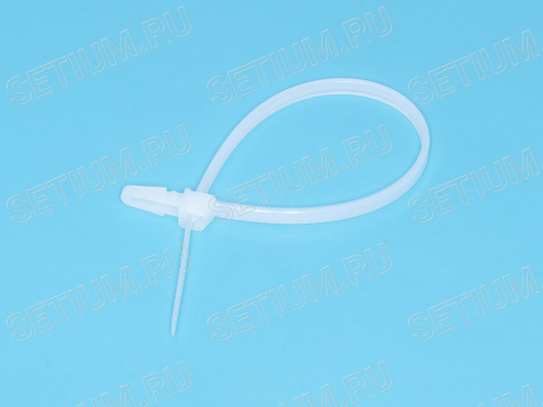 Стяжка 155x3,5мм с крепежным пистоном, белая, упак. 100 шт. фото 4 Стяжка 155x3,5мм с крепежным пистоном, белая, упак. 100 шт. PCV-155 фото 4