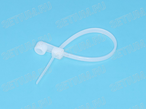 Стяжка 100x2,5мм с крепежным отверстием, белая, упак. 100 шт. TCV-100 фото 5