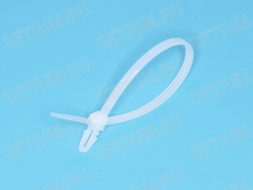 Стяжка 155x3,5мм с крепежным пистоном, белая, упак. 100 шт. Стяжка 155x3,5мм с крепежным пистоном, белая, упак. 100 шт. PCV-155