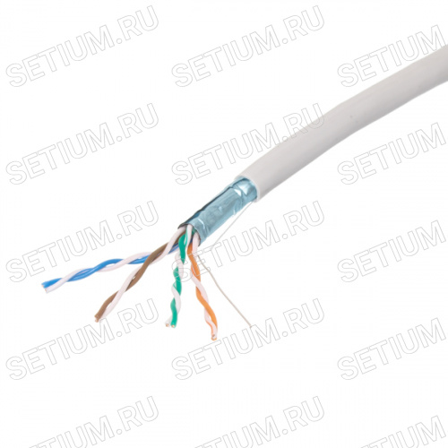 Кабель Витая пара 8 проводов, кат. 5е, экранированный, серый, на катушке 305 м FTP4-24R5