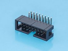 Разъем IDC 2х 8 вилка на плату, шаг 2.54мм, прямой угол BH-16R