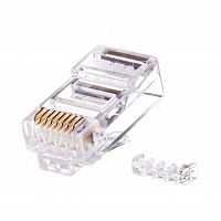 Вилка RJ-45, 8P8C кат.6 со вставкой, универсальная TP6-8P8C-S2