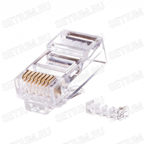 Вилка RJ-45, 8P8C кат.6 со вставкой, универсальная TP6-8P8C-S2