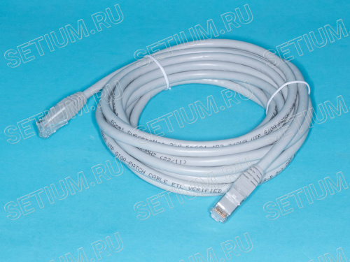 SC06-8P8C5 Патч-корд (шнур) RJ-45 - RJ-45 кат.6, 5м, серый