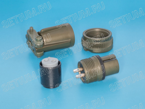 Разъём Amphenol серии MS  2 контакта, гнездо на кабель MS3106E-12S-3S фото 3