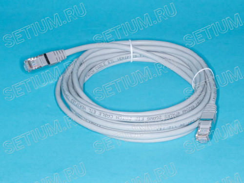 Патч-корд (шнур) RJ-45 - RJ-45 кат.5е, 4м, экранированный, серый Патч-корд (шнур) RJ-45 - RJ-45 кат.5е, 4м, экранированный, серый SC04-8P8C4