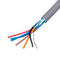 Кабель коммуникационный 6 проводов, 24 AWG, бухта 50м, экранированный, серый 