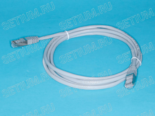 Патч-корд (шнур) RJ-45 - RJ-45 кат.5е, 2м, экранированный, серый SC04-8P8C2