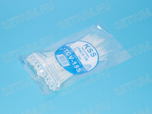 Стяжка 155x3,7мм с крепежным отверстием, белая, упак. 100 шт. TCV-155 фото 3