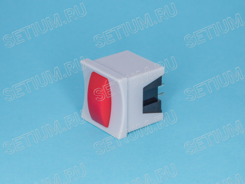 Кнопка мини без фиксации, красная в сером корпусе Кнопка мини без фиксации, красная в сером корпусе PSM2-0-R-G