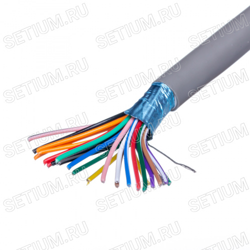 Кабель коммуникационный 25 проводов, 26 AWG, бухта 50м, экранированный, серый