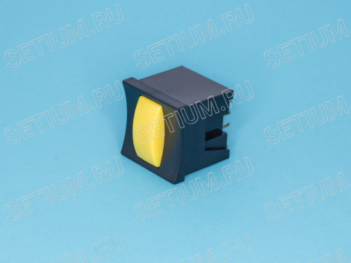 Кнопка мини без фиксации, желтая в черном корпусе Кнопка мини без фиксации, желтая в черном корпусе PSM2-0-Y-B