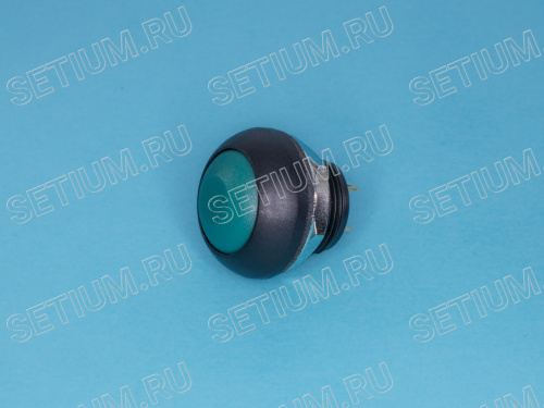 Кнопка круглая 12мм 125В 0,125А без фиксации, герметичная IP67, зелёная