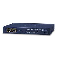 Управляемый L2 коммутатор Planet 8 портов 10/100/1000Мб/с, 2 слота SFP 100/1000Мб/с SFP, POE или 12в DC питание