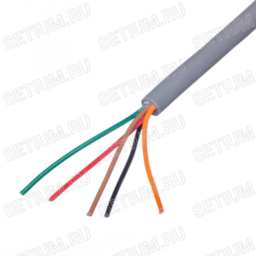 Кабель коммуникационный 5 проводов, 28 AWG, бухта 50м, неэкранированный, серый