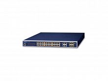 Управляемый PoE коммутатор 2-го уровня 24 порта 1Гб/с 4 комбо порта TP/SFP 1Гб/с