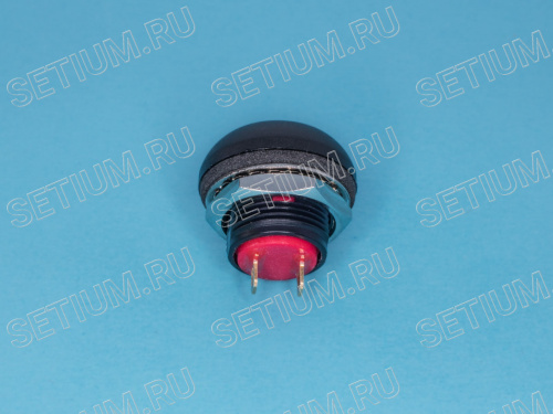 Кнопка круглая 12мм 125В 0,125А без фиксации, герметичная IP67, красная фото 3
