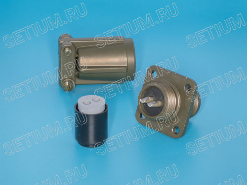 Разъём Amphenol серии MS  2 контакта, вилка на кабель, наружная резьба, с креплением на панель MS3100E-10SL-4P фото 2