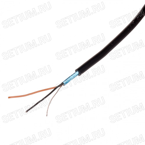 Кабель коммуникационный 2 провода, 28 AWG, бухта 50м, экранированный, черный Кабель коммуникационный 2 провода, 28 AWG, бухта 50м, экранированный, черный CCC-2GB